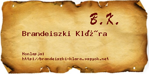 Brandeiszki Klára névjegykártya